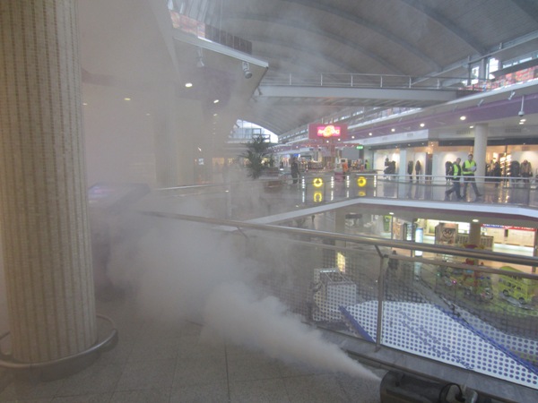 Simulacion de incendio en Centro Comercial