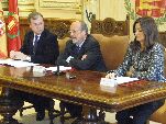 Los alcaldes de Valladolid y de Zaratán junto con el consejero de Fomento explican el acuerdo