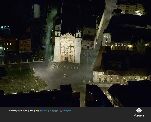 Vista aérea nocturna del entorno de la iglesia de San Pablo
