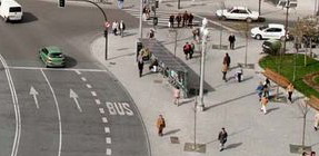 Parada de autobuses en la Plaza Zorrilla