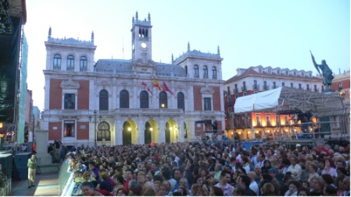 Plaza Mayor de Valladolid durante las fiestas.