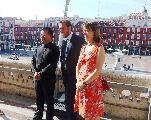 ÓScar Puente junto al presidente de la delegación china y la presidenta de los empresarios vallisoletanos