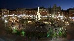Vista de la Plaza Mayor con la decoración e iluminación navideña