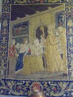 Tapiz, en la Casa Consistorial, que representa el matrimoni de los Reyes Católicos