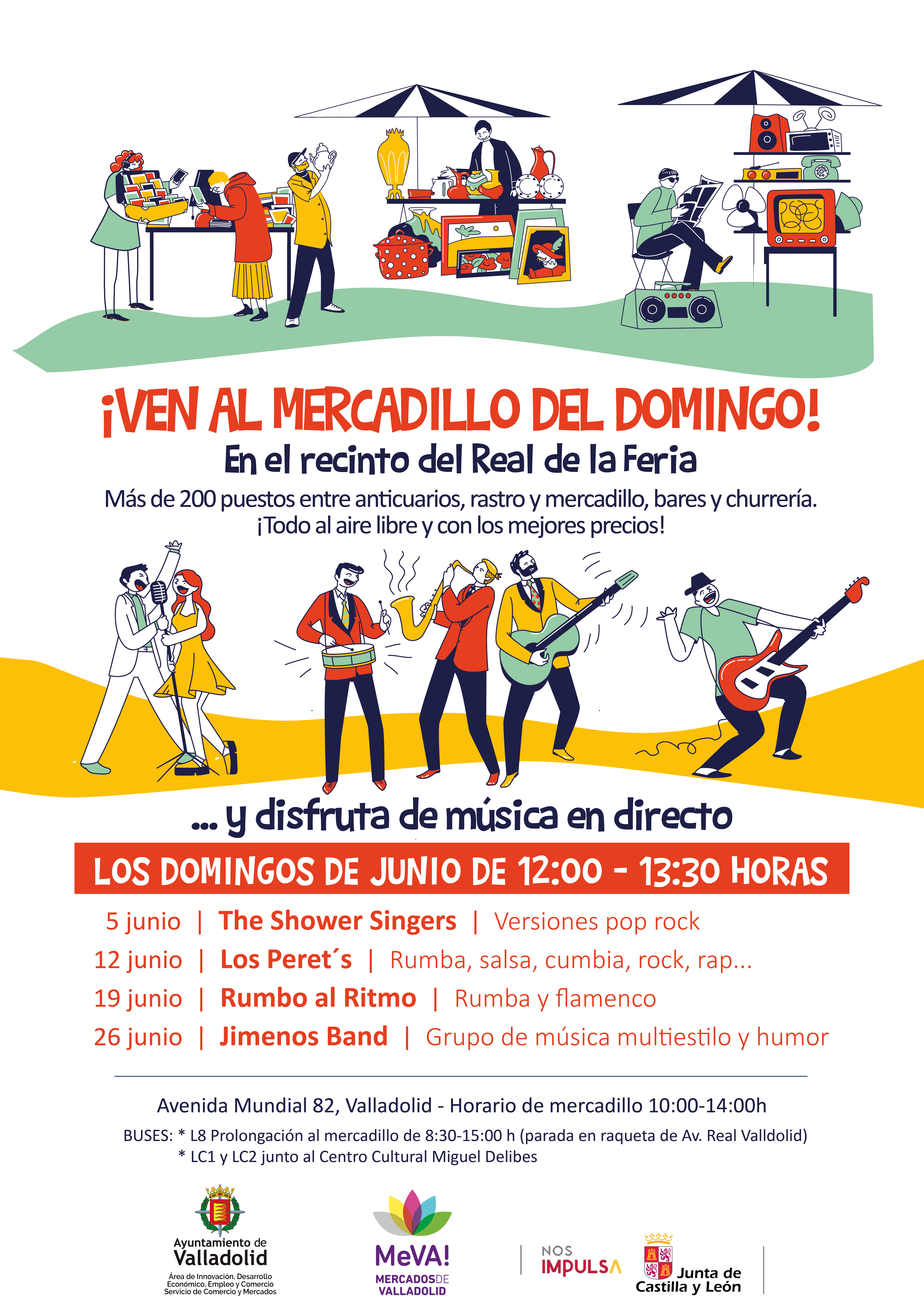 Cartel conciertos Rastro-nuevo horario