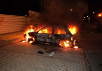Incendio de vehículo en Delicias